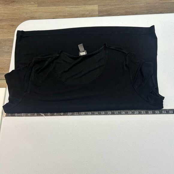 Chicos Travelers Women’s Slinky Knit Travel Black Basic Short Sleeve Top 4 (XXL) - Picture 7 of 9